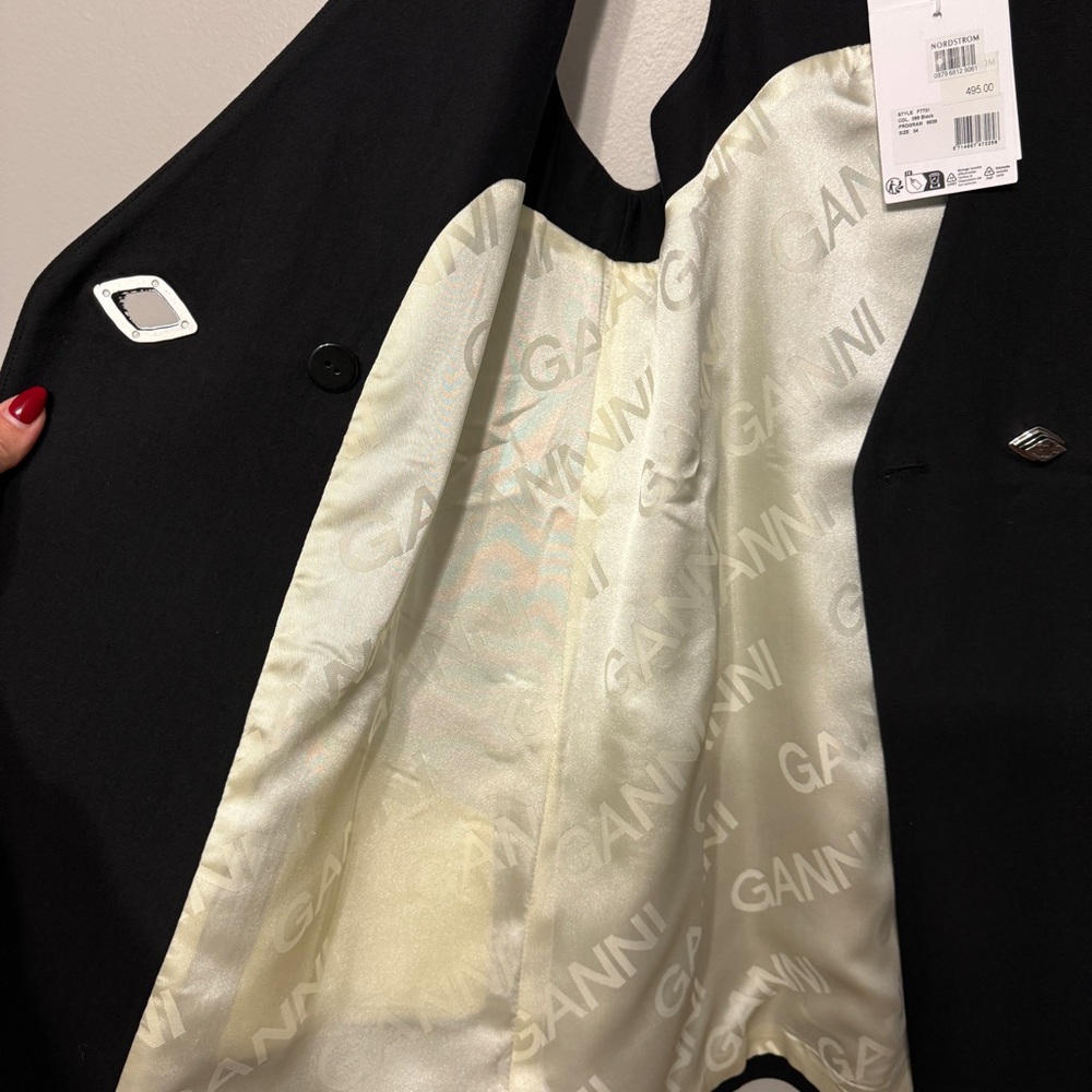 GANNI Blazer V Neck Sleeveless Mini Dress - Picture 9 of 11